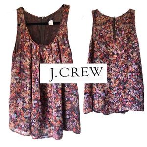 J Crew 100% Silk Floral Flowy Tank Blouse SZ XS